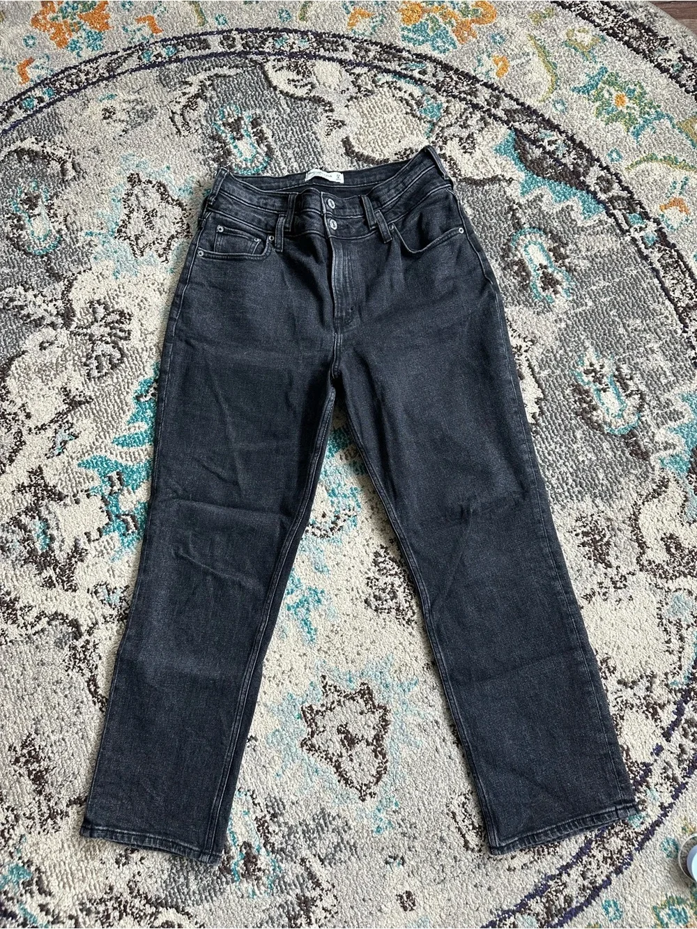 Abercrombie Curve Love Ankle Straight Ultra High Rise Black - 29 - Picture 1 of 4